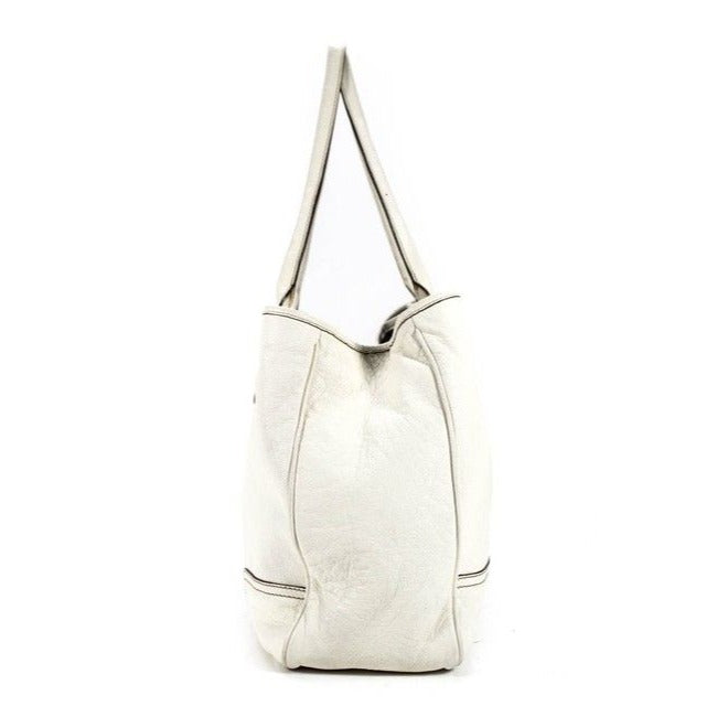 Gucci White Leather Princy Satchel W Red & Green Striped Accents