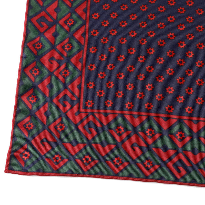 Gucci Flower Print Pocket Square in Blue