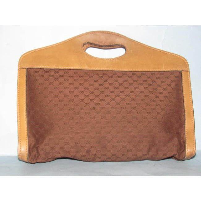 Gucci Vintage Pursesdesigner Purses Btrown Small G Logo Print Fabric And Camel Leather Jacquard Canv