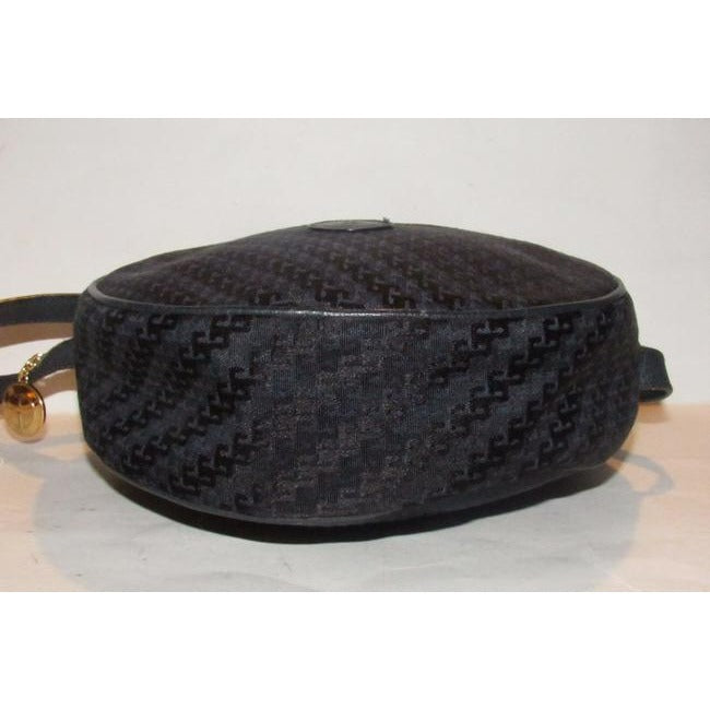 Gucci Vintage Canteen Style Pursesdesigner Purses Dark Navy Blue Diagonal Square G Logo Print Canvas