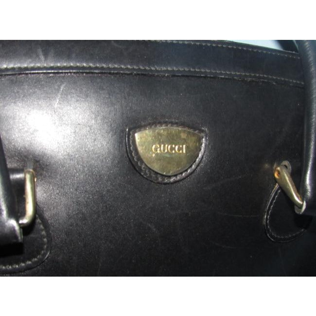 Gucci Vintage Pursesdesigner Purses Glossy Black Leather Satchel