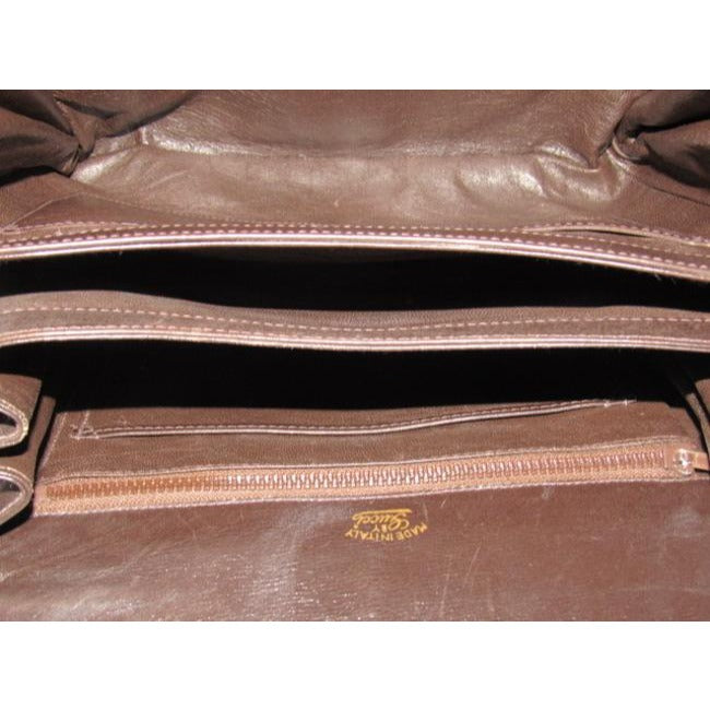 Gucci Vintage Pursesdesigner Purses Rich Brown Leather Satchel