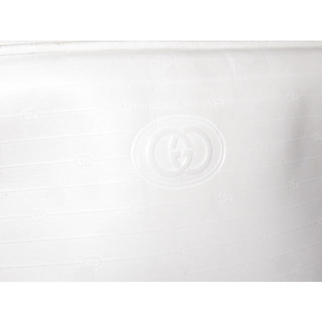 Gucci Vintage Pursesdesigner Purses White Canvas With Small G Logo And Leather Coated Shoulder Bag