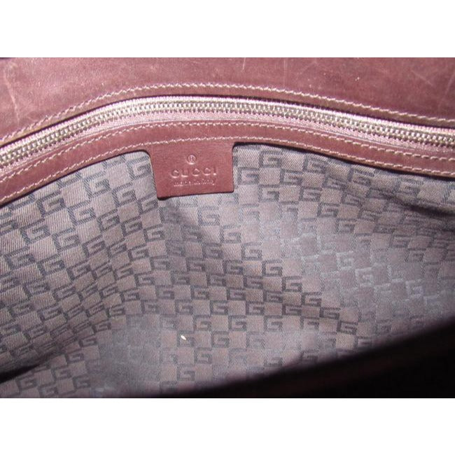 Gucci Britt Canvas And Two Strap Top Handle Equestrian Accents Brown Leather Hobo Bag