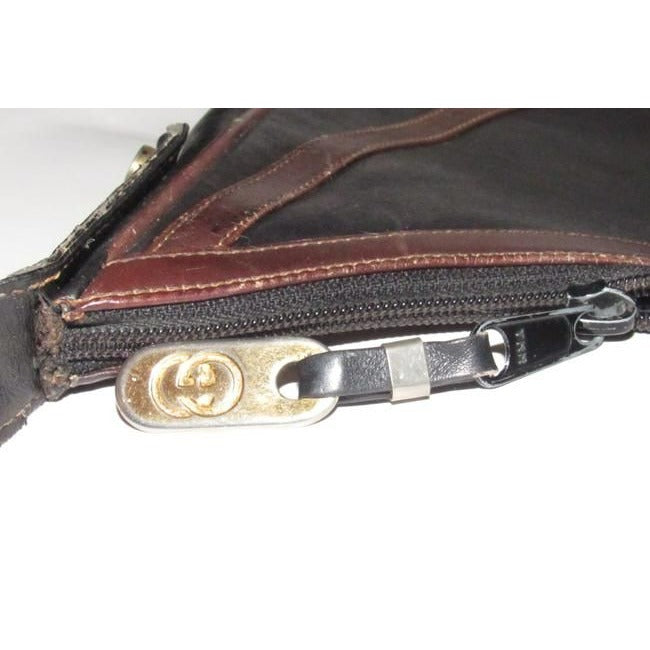 Gucci RARE black leather Jackie hobo with brown & horse bit accents