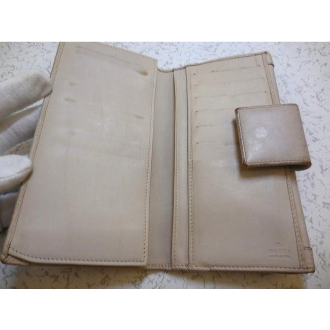 Gucci Pink Leather Brown G Print Guccissima Canvas Wallet