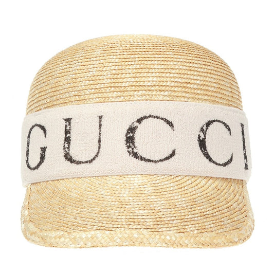 Gucci Logo-print Straw Baseball Cap in White