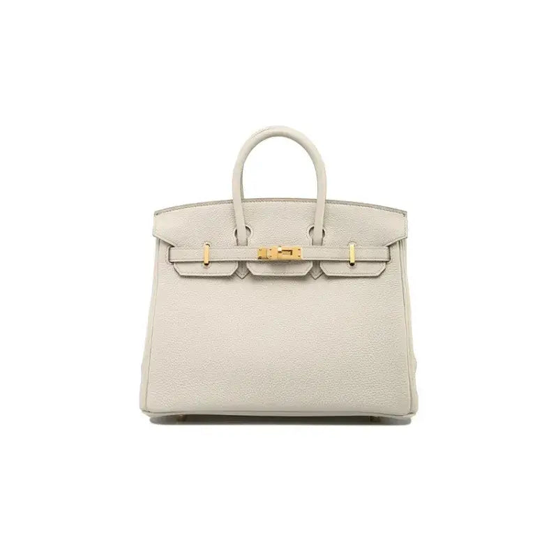 HERMES Birkin Bag Beton Glacier White togo Leather Handbag (25,28)  silver hardware