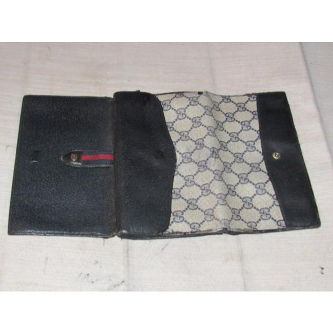 Gucci Navy G Printed Blue Stripe Xl W Collection Continental Sherry Wallet