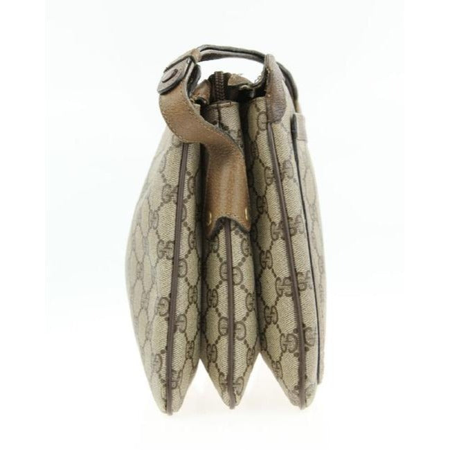 Gucci Portfolio Guccissima Print Coated Canvasleather Multi Compartment Brown Gg Canvas Shoulder Bag