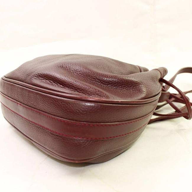 Gucci Bucket Bag Drawstring Burgundy Leather Satchel