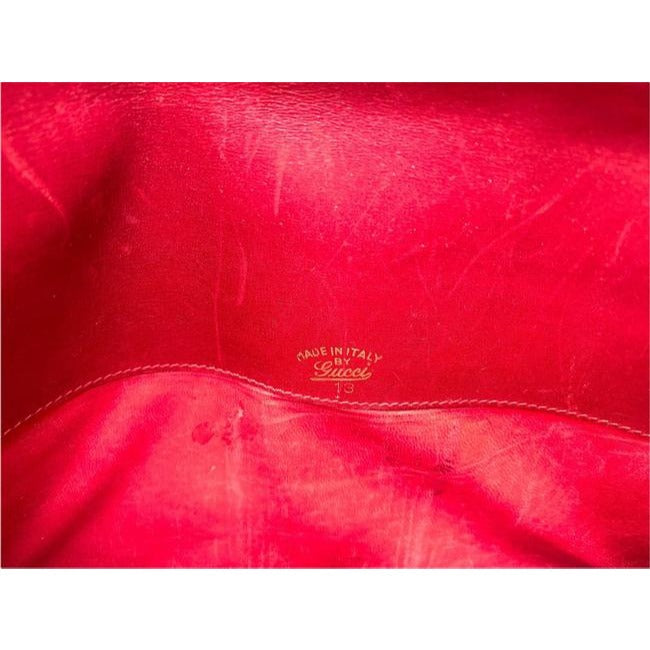 Gucci Guccissima Print Canvas & Red Leather Clutch/Portfolio With Center Blue/Red Stripe