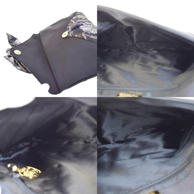 Gucci Garden Souvenir Positano Floral Print Style Purse Blue Silk Clutch