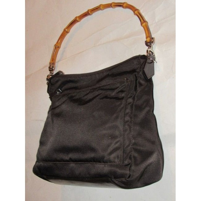 Gucci Vintage Pursesdesigner Purses Brown Canvas And Leather With A Bamboo Handle Accents Satchel