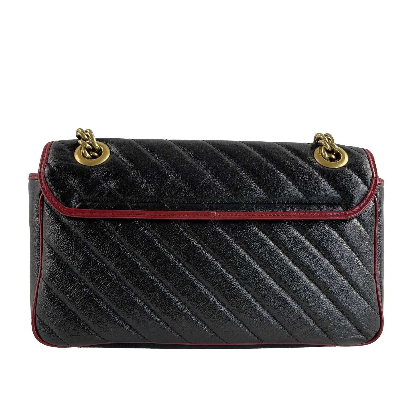 GUCCI GG Marmont Flap Diagonal Quilted Leather Small