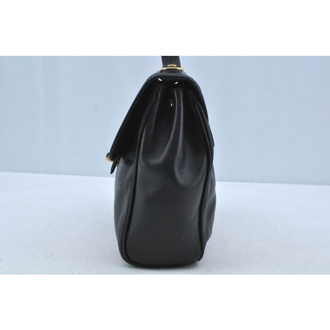 Gucci Padlock Bag Way Top Handle With Strap Black Smooth Leather Satchel