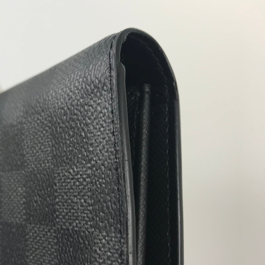 LOUIS VUITTON Damier Graphite Portefeuille Brazza N62665 Long wallet bifold
