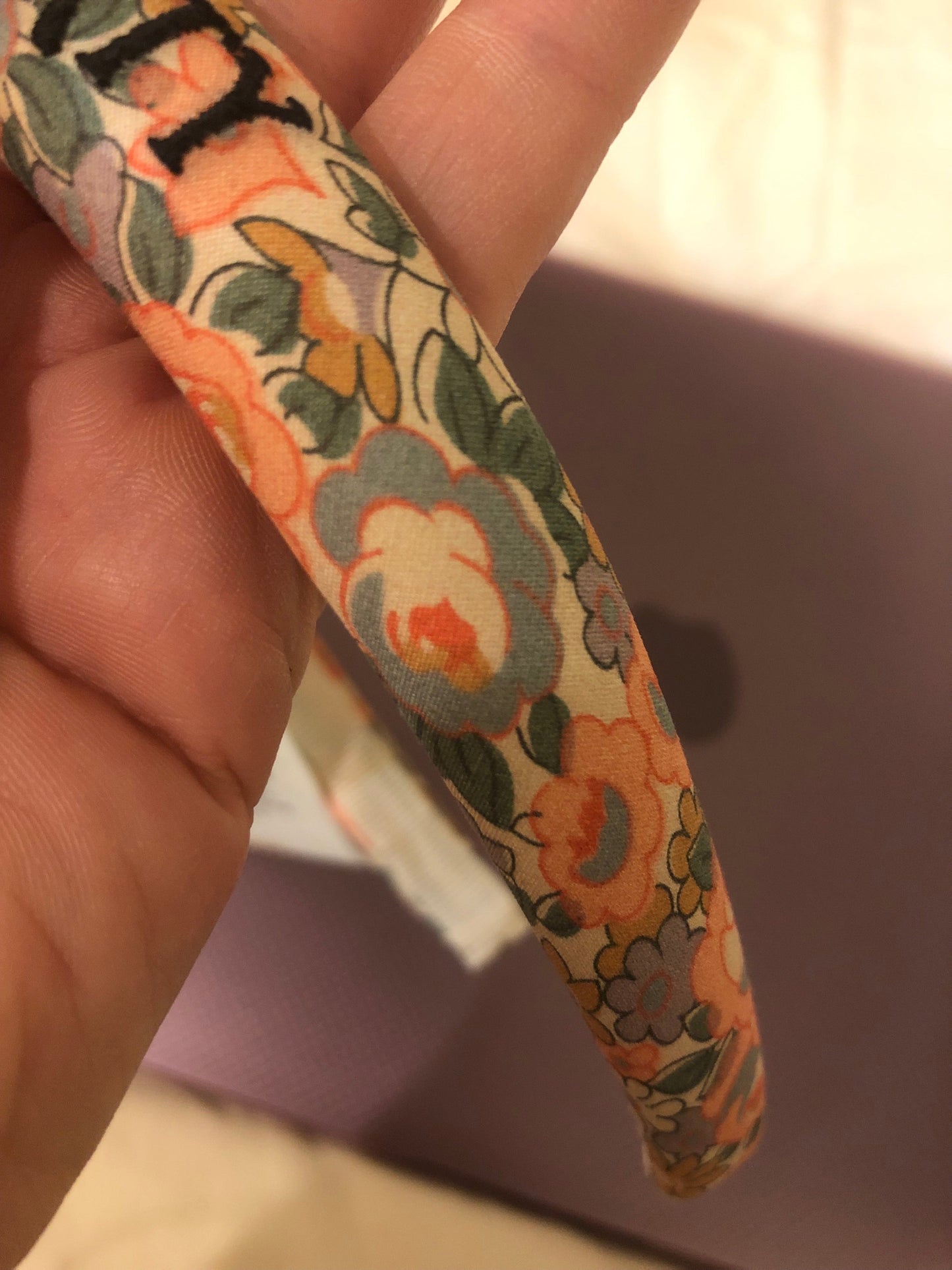 Gucci Liberty Floral Headband in Beige