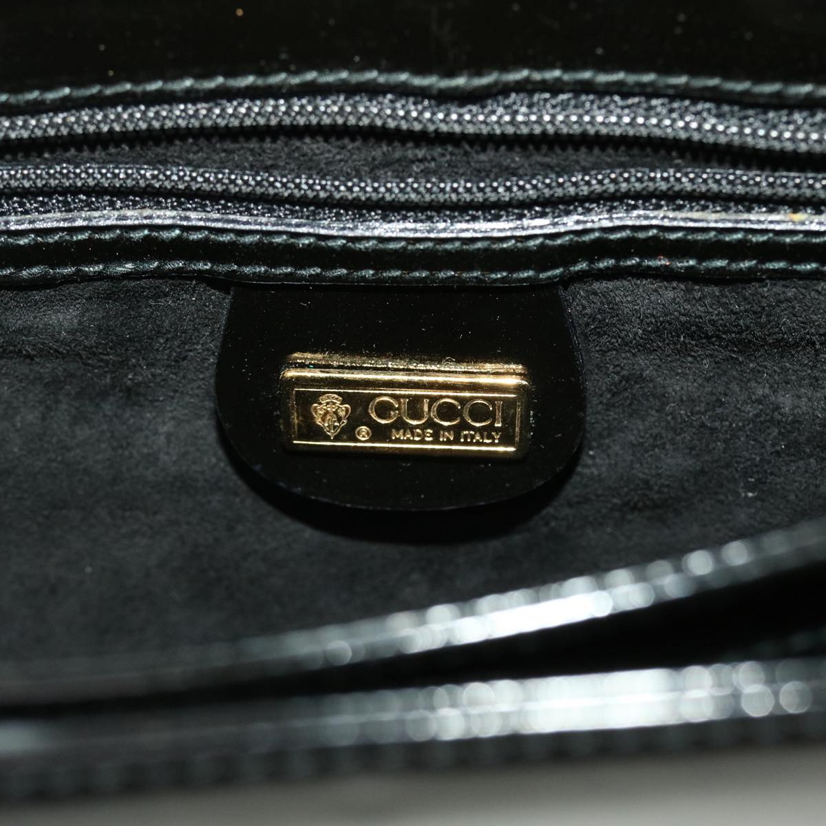 GUCCI Shoulder Bag Patent leather Black  fm2405