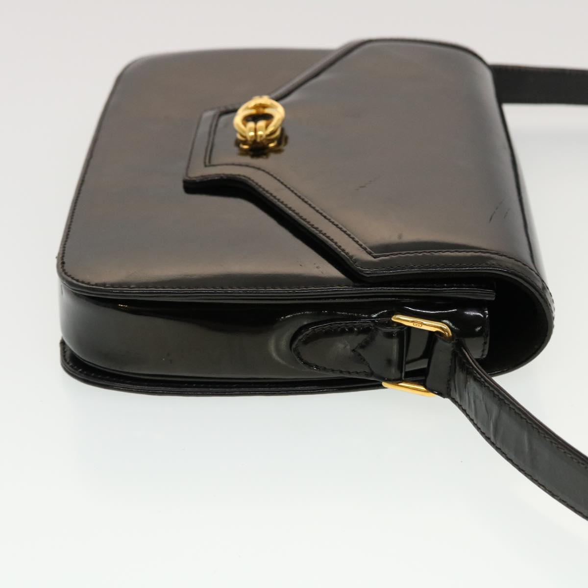 GUCCI Shoulder Bag Patent leather Black  fm2405