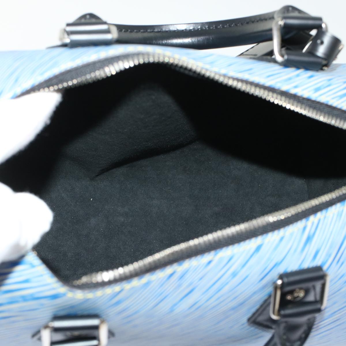 LOUIS VUITTON Epi Speedy Bandouliere 25 Hand Bag Blue M51280 LV Auth fm2466