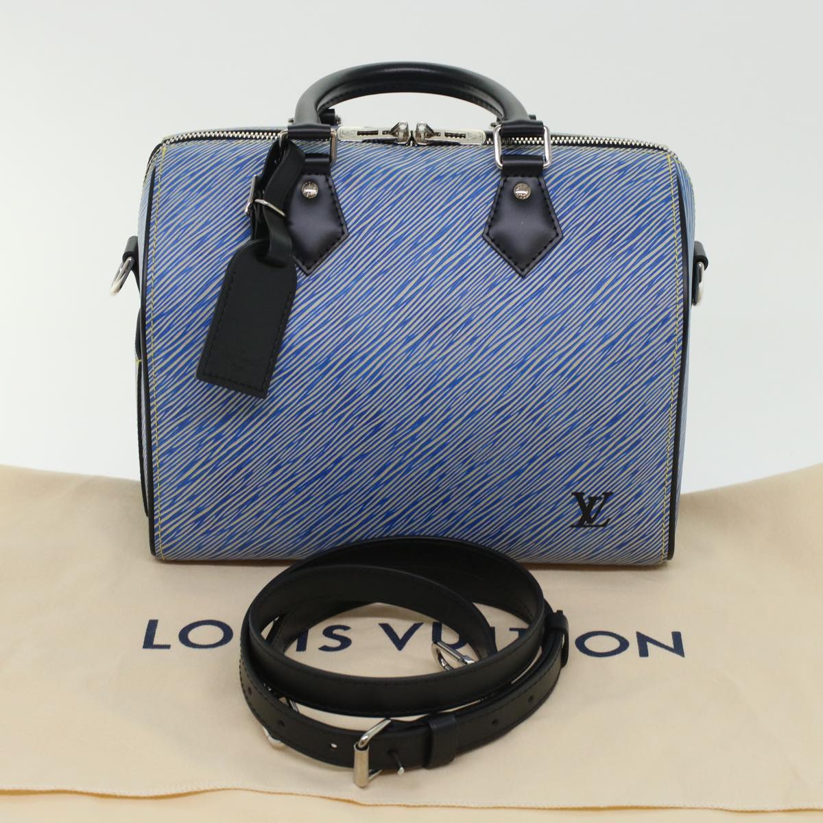 LOUIS VUITTON Epi Speedy Bandouliere 25 Hand Bag Blue M51280 LV Auth fm2466