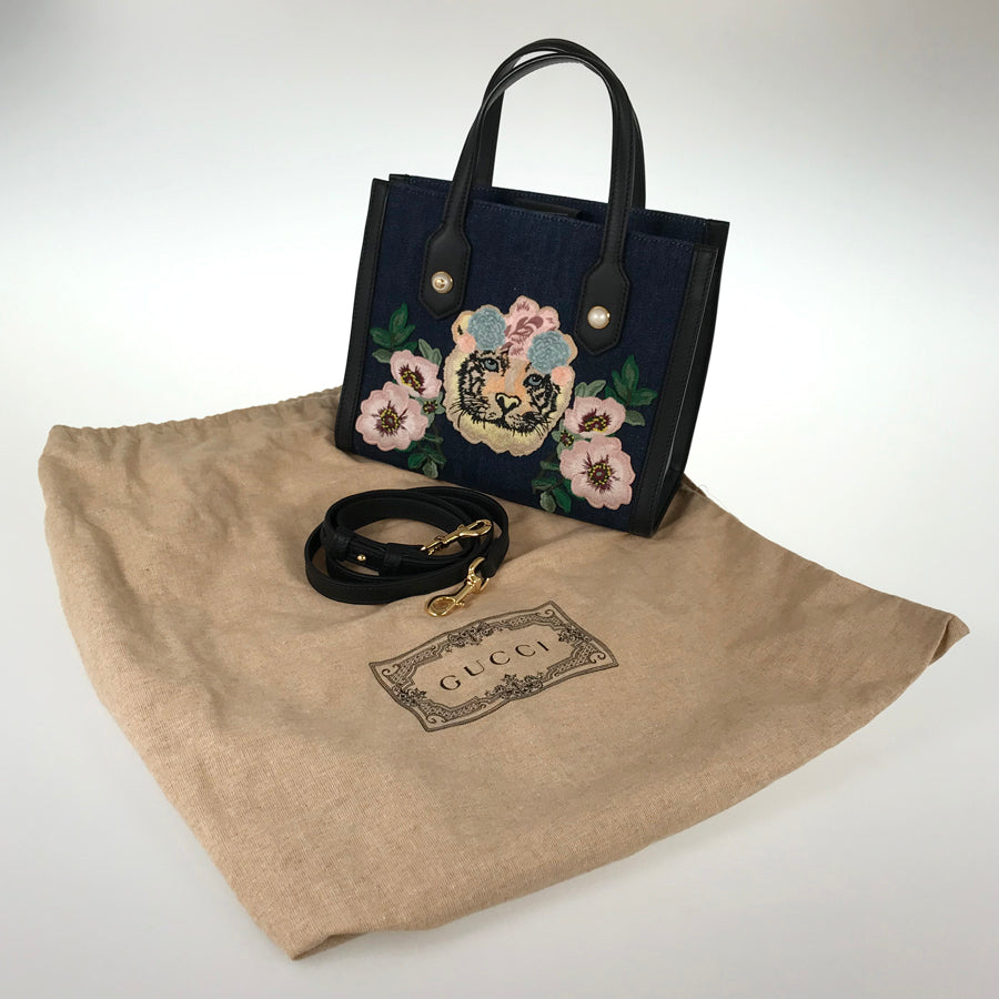 GUCCI Tiger Embroidery 456546 Tote bag