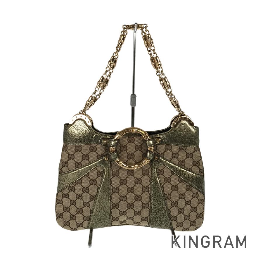 GUCCI Bamboo GG canvas 135962 Hand bag
