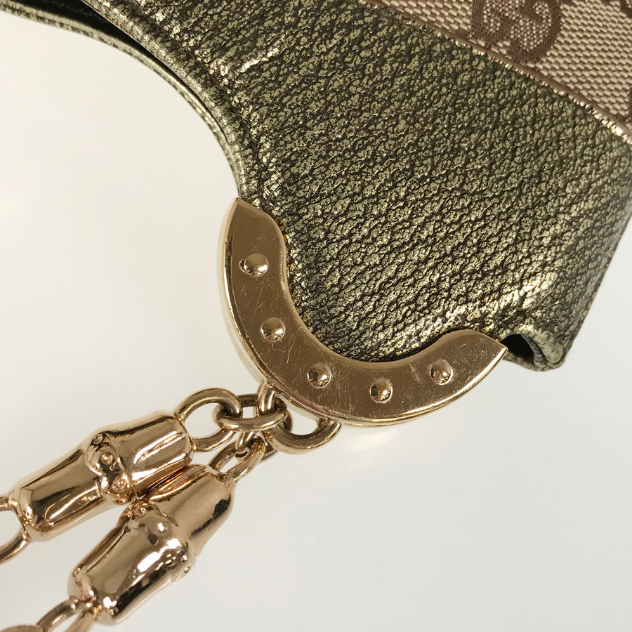 GUCCI Bamboo GG canvas 135962 Hand bag