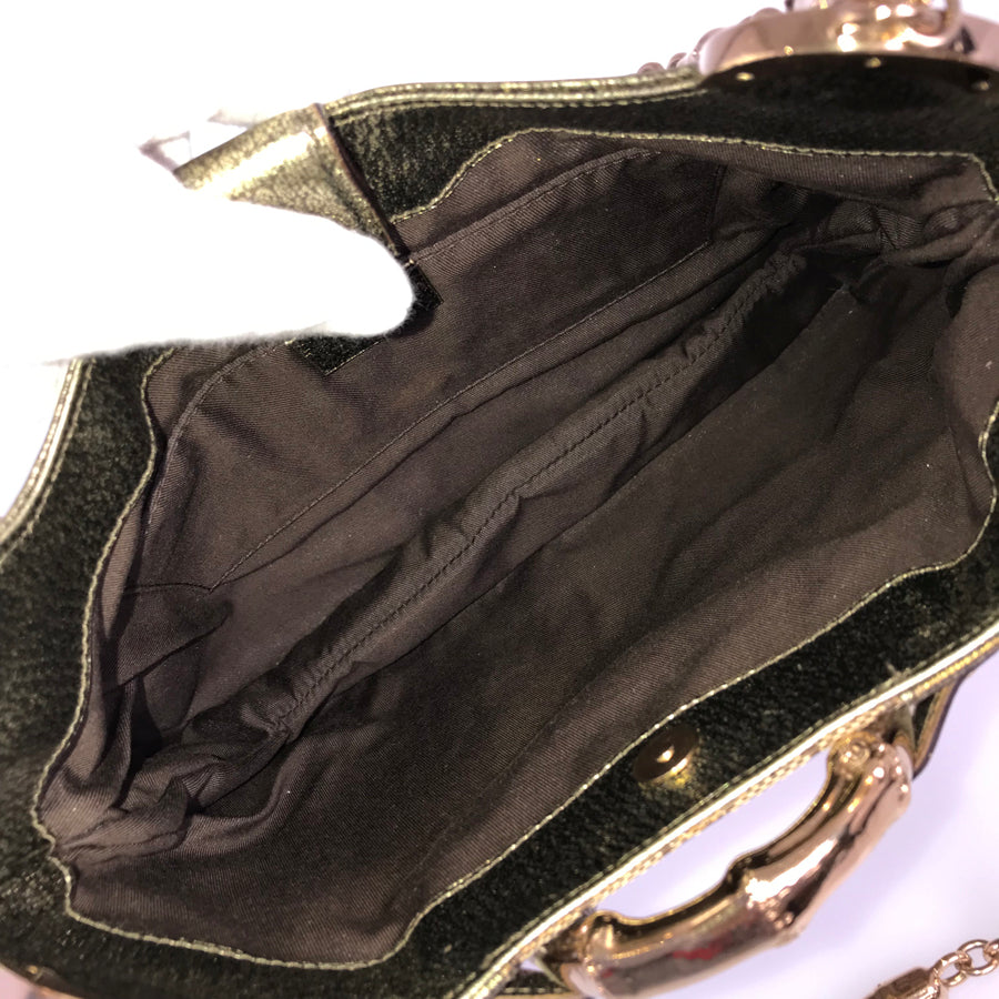 GUCCI Bamboo GG canvas 135962 Hand bag