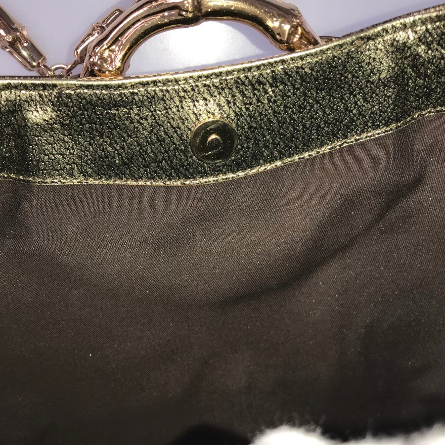 GUCCI Bamboo GG canvas 135962 Hand bag