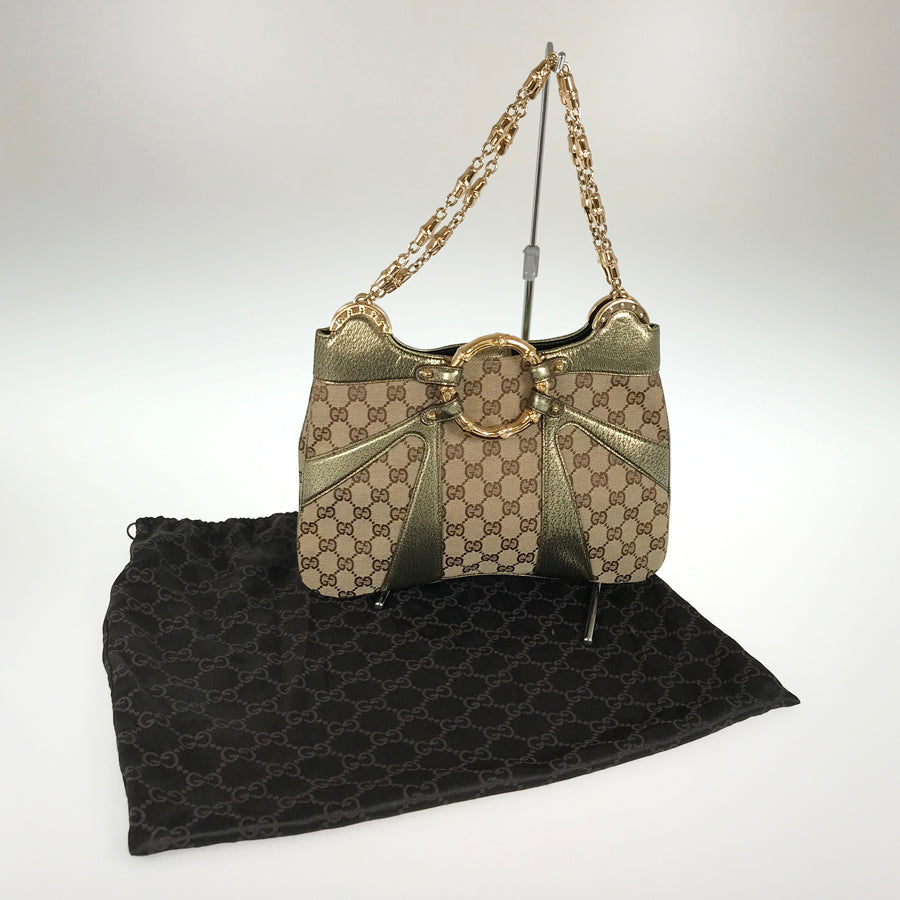 GUCCI Bamboo GG canvas 135962 Hand bag