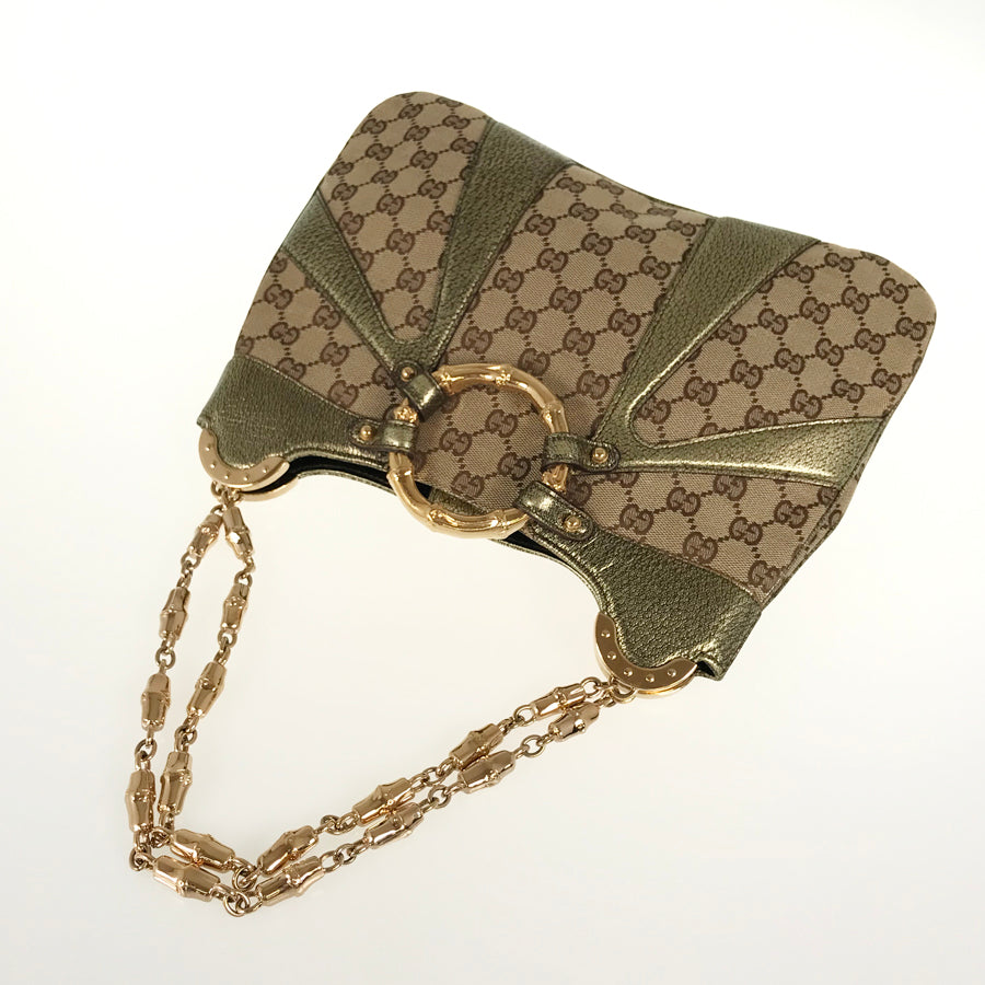 GUCCI Bamboo GG canvas 135962 Hand bag