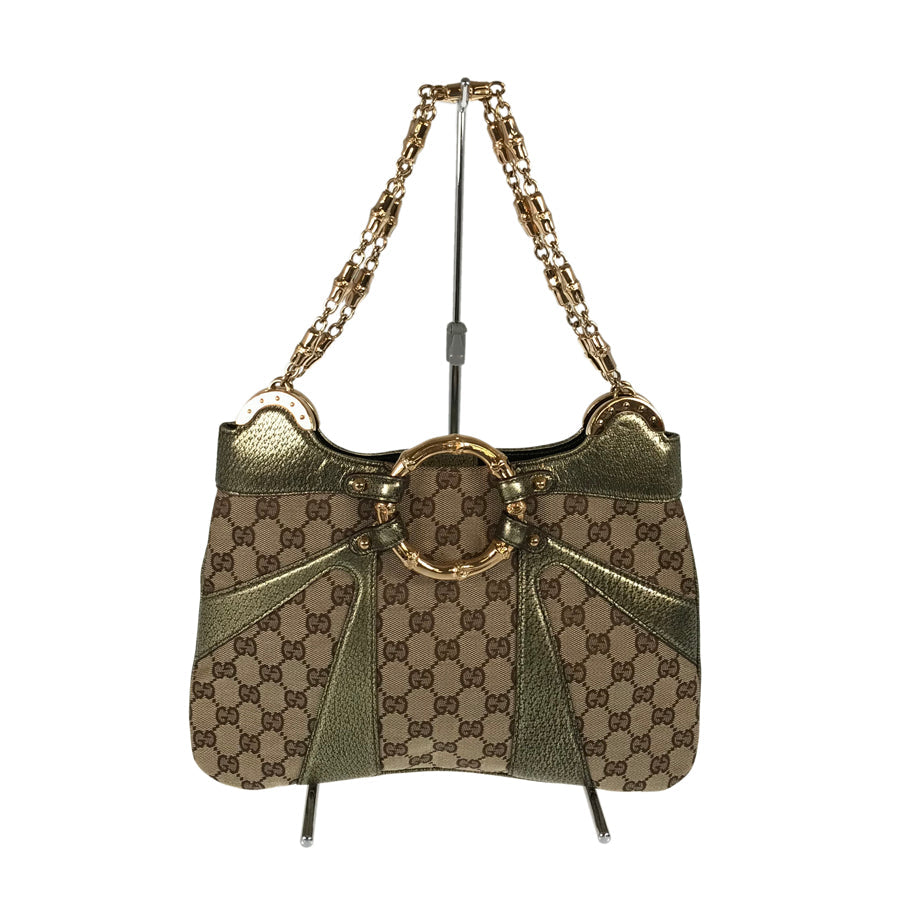 GUCCI Bamboo GG canvas 135962 Hand bag