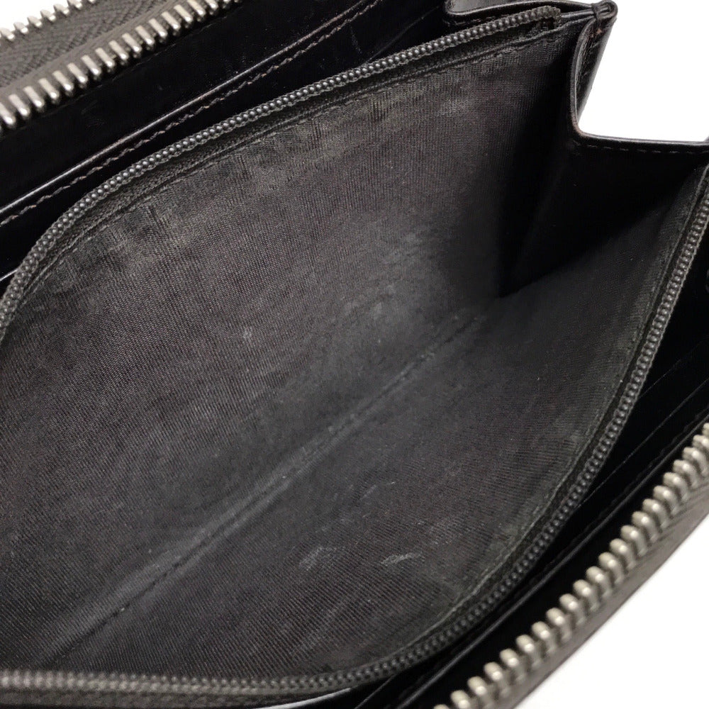 GUCCI Long Wallet Purse 269883 leather Dark brown Diamante Travel case unisex(Unisex) Used
