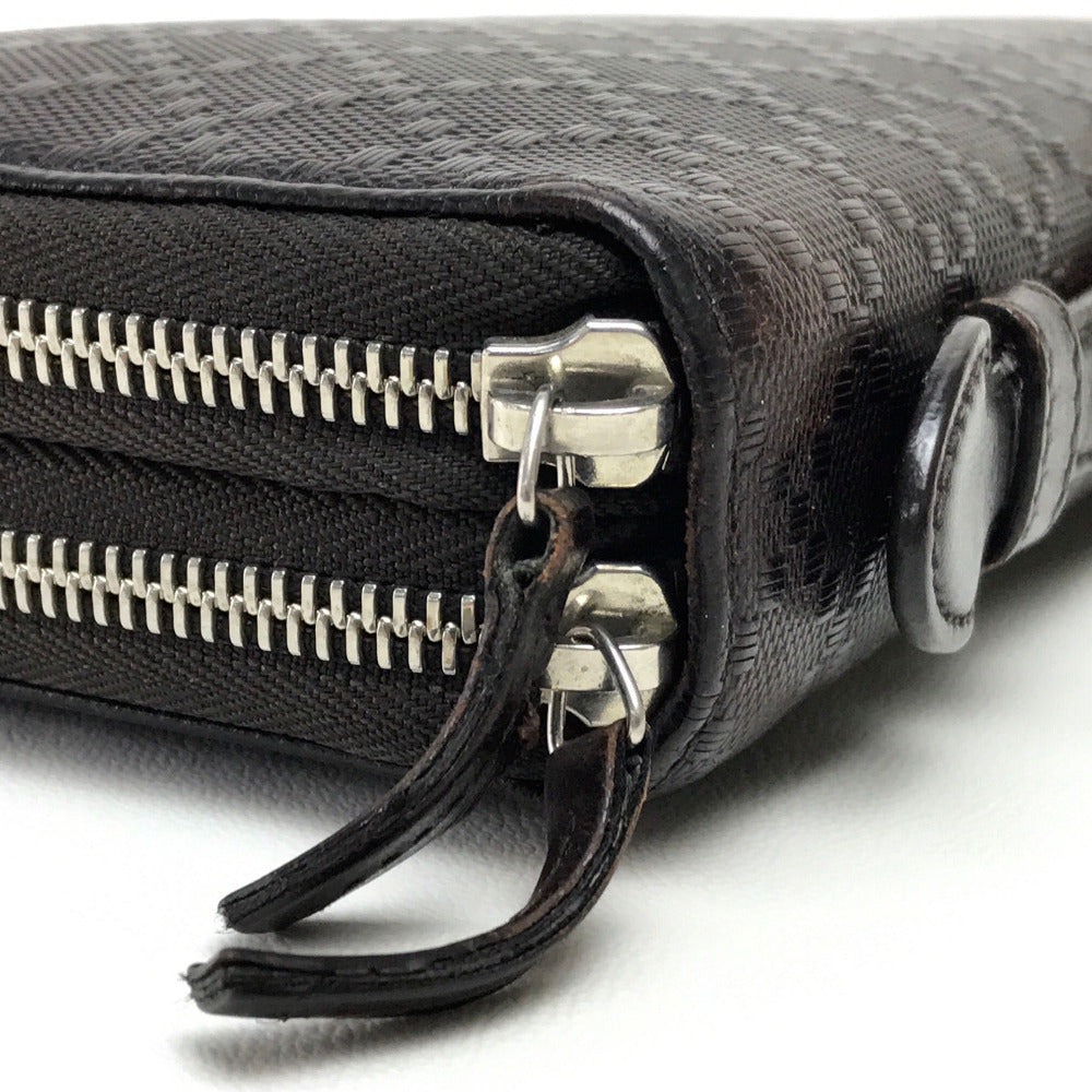 GUCCI Long Wallet Purse 269883 leather Dark brown Diamante Travel case unisex(Unisex) Used