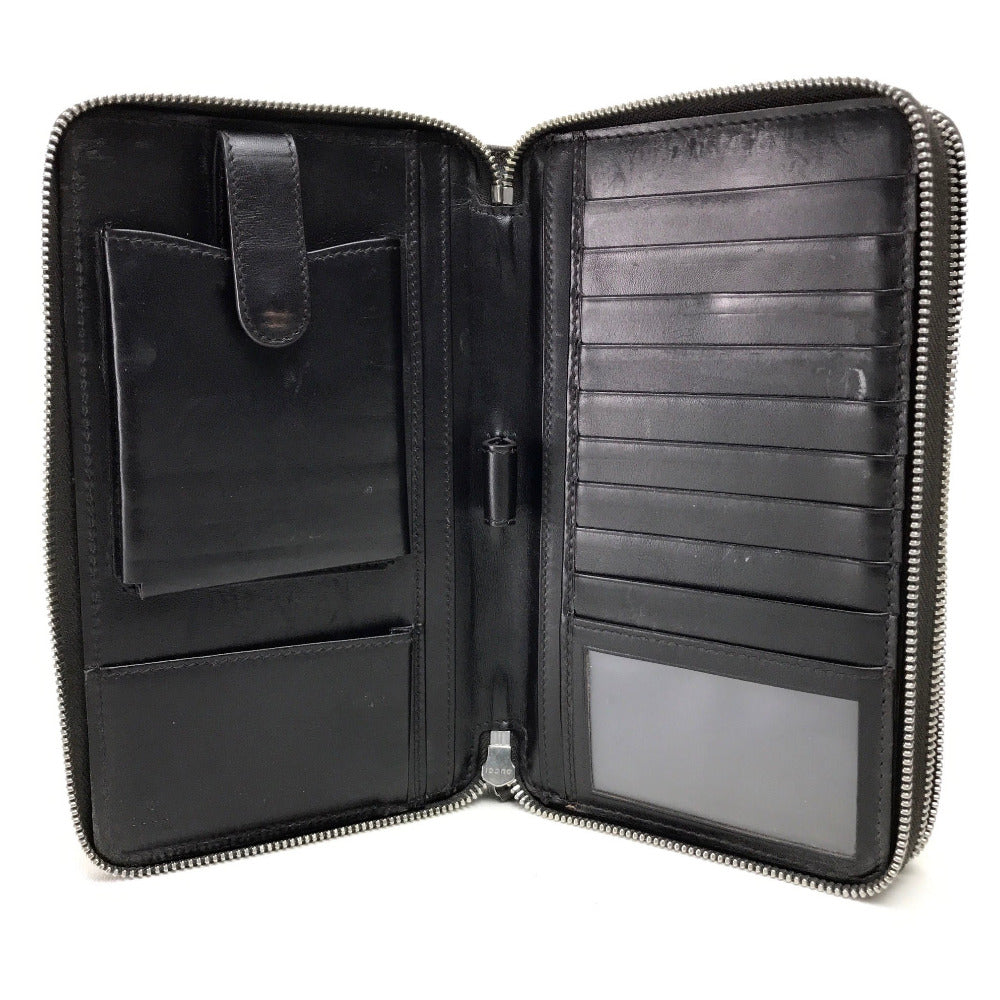 GUCCI Long Wallet Purse 269883 leather Dark brown Diamante Travel case unisex(Unisex) Used