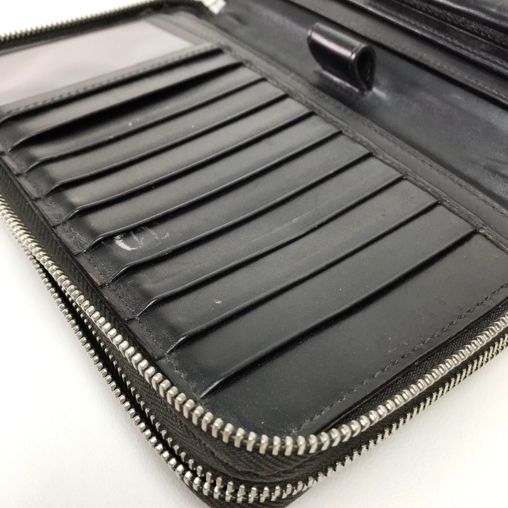 GUCCI Long Wallet Purse 269883 leather Dark brown Diamante Travel case unisex(Unisex) Used