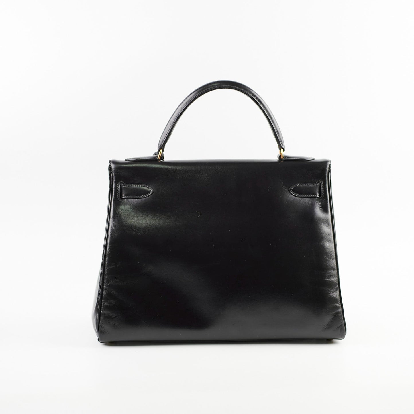 Hermes Vintage Kelly 32 Black Box Leather - S Circle Stamp 1989