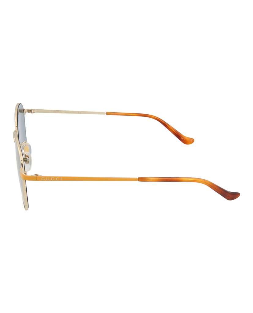 Gucci Acetate Metal Sunglasses with Logo in Orange