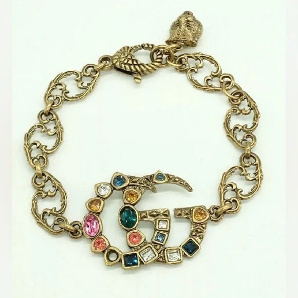 Gucci GG Marmont Crystal Bracelet in Gold