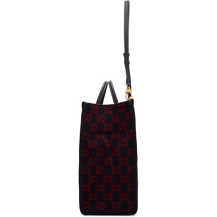 Gucci Wool Monogram GG Tote in Navy