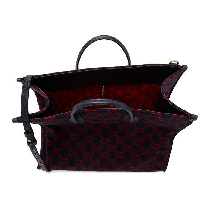 Gucci Wool Monogram GG Tote in Navy