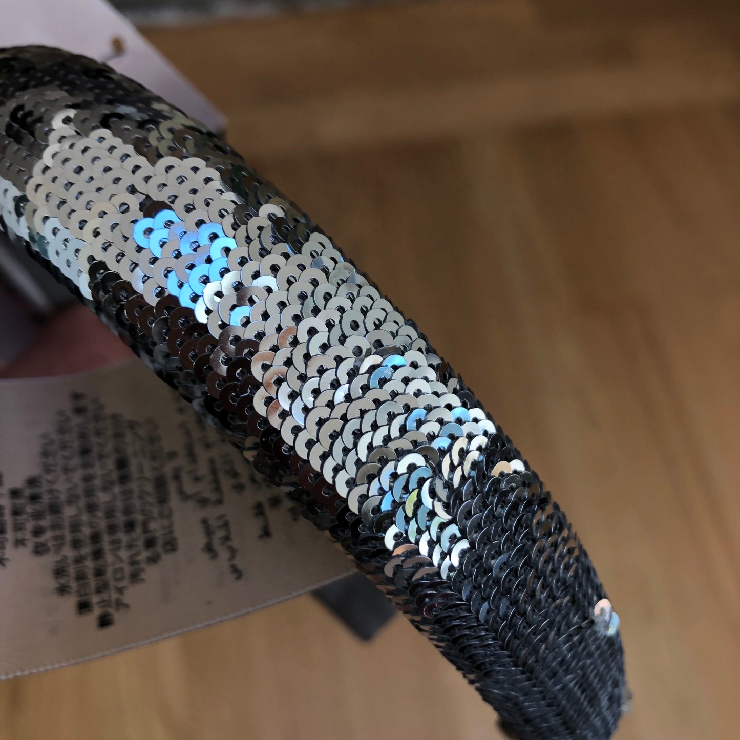 Gucci Sequin Satin Hairband in Gray