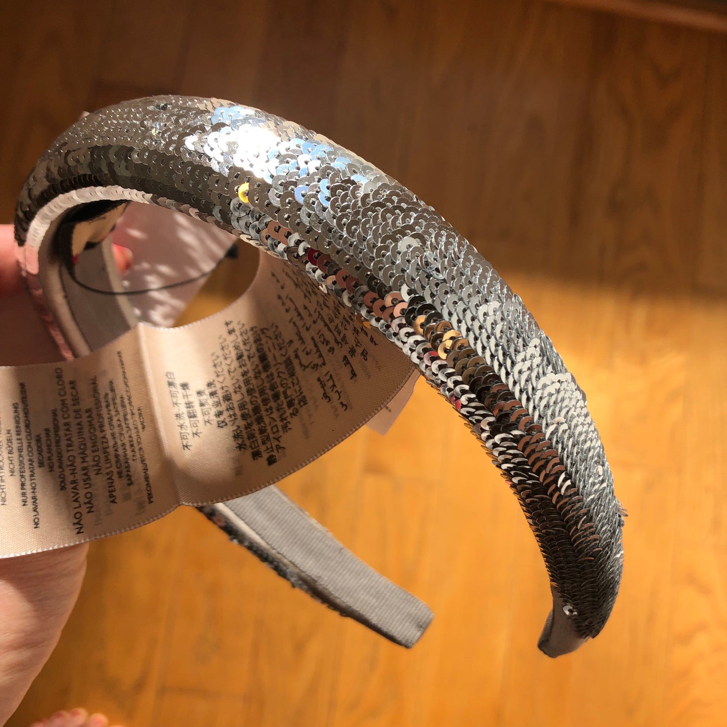 Gucci Sequin Satin Hairband in Gray