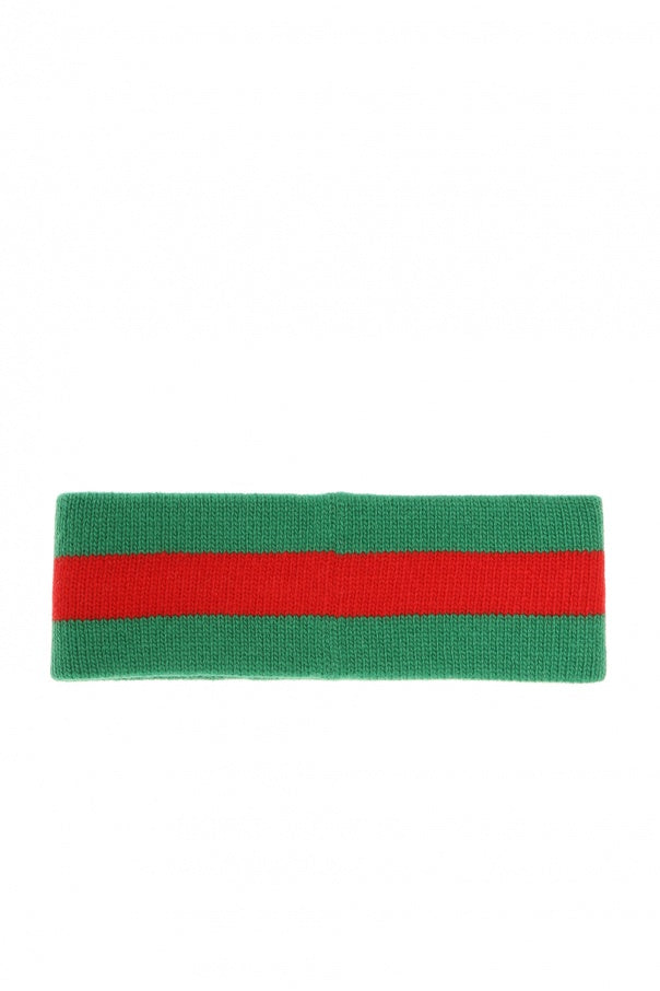 Gucci Wool Headband with Logo in Green
