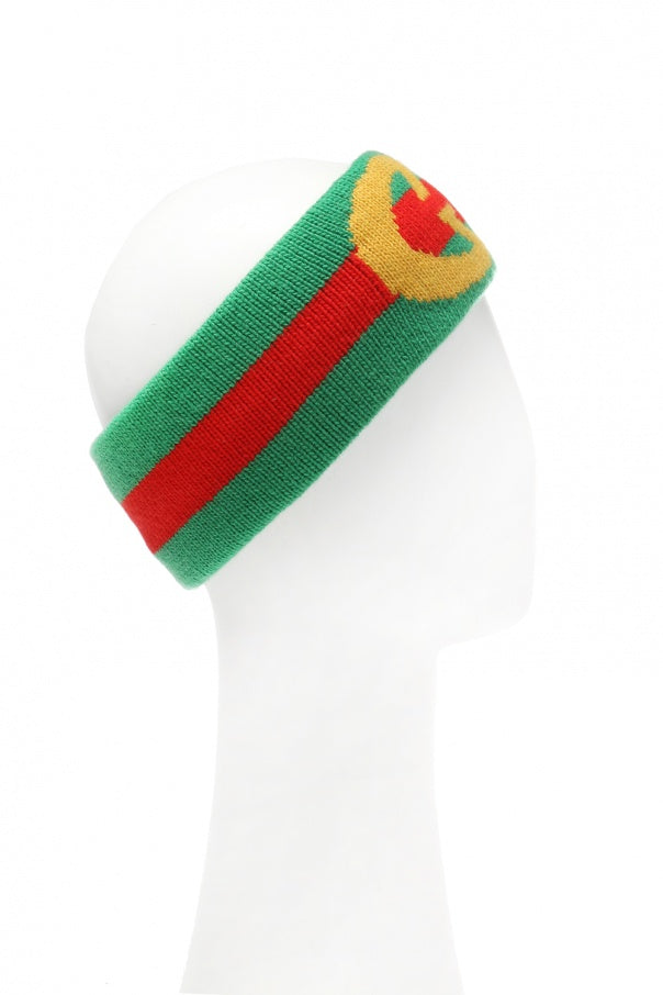 Gucci Wool Headband with Logo in Green
