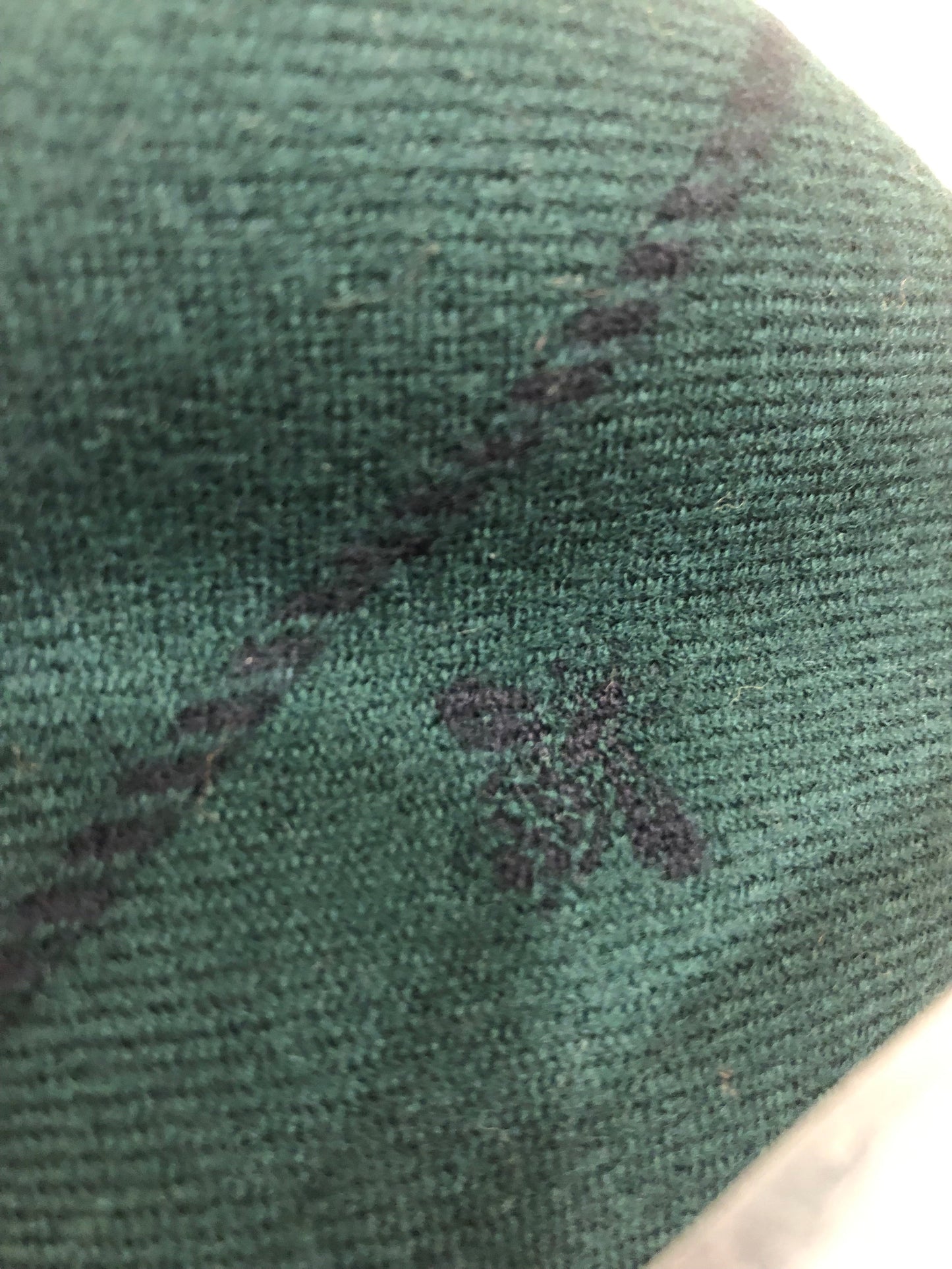Gucci Green Wool Scarf with Blue Bees & Border