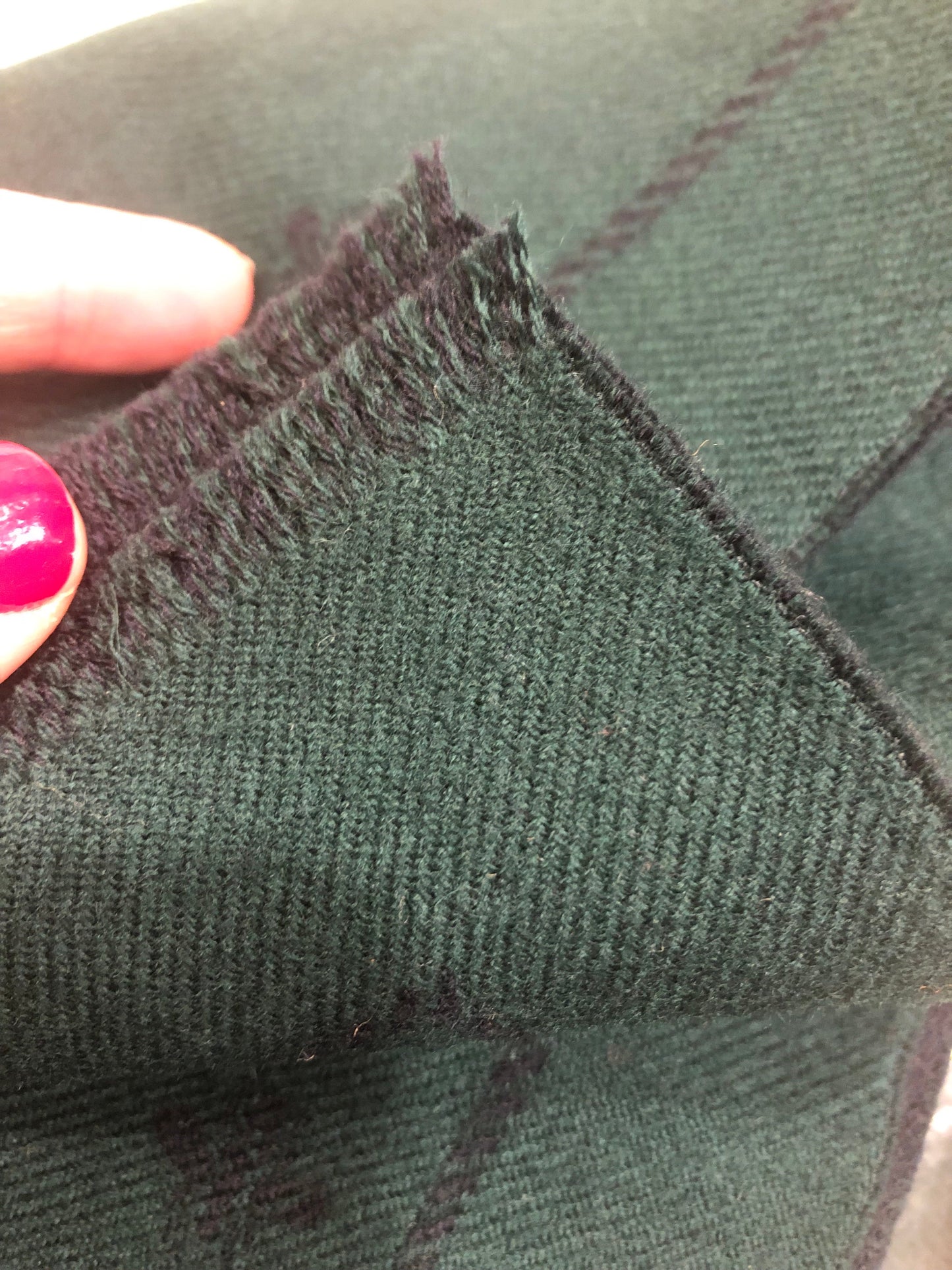 Gucci Green Wool Scarf with Blue Bees & Border