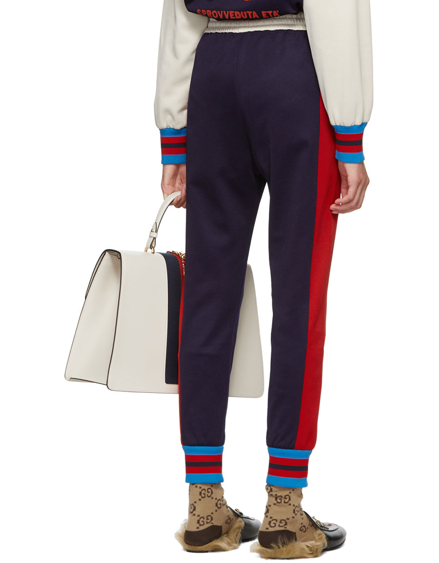 Gucci Striped Cotton-blend Track Pants in Blue
